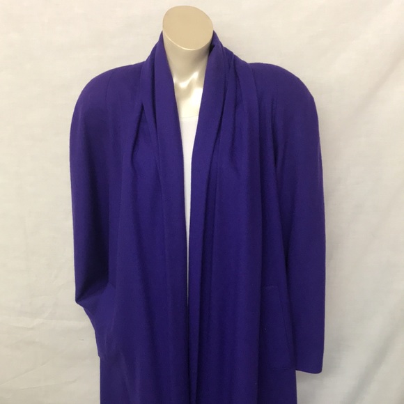 Vintage PORTRAIT Purple Long Wool Coat - Picture 2 of 13